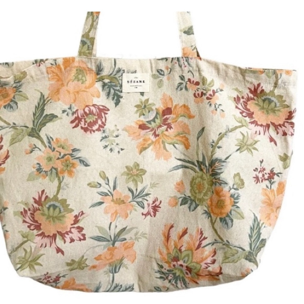 Sezane - 100% Cotton Tote Bag Floral Shoulder tote Bag Cottagecore.NWOT